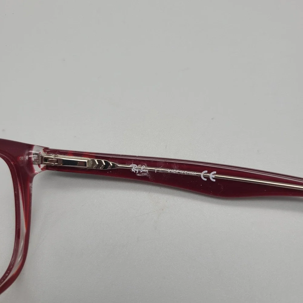Ray-Ban RB 5285 5738 Cherry Red Clear Square Eyeglasses Frames 53-19-145